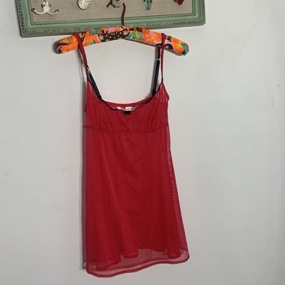 Victoria secret red sheer medium Teddy mini dress - Picture 6 of 6